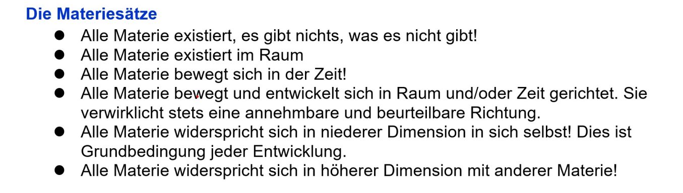 Die Materiesätze Die Materiesätze