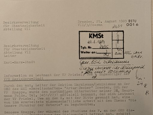 Stasi - Aktenauszug Stasi - Aktenauszug