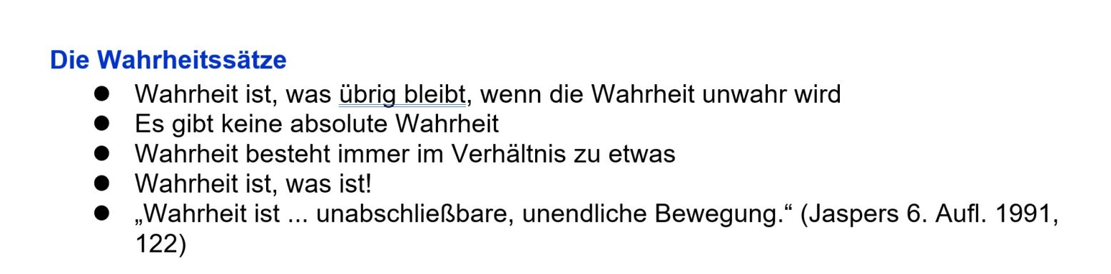 Die Wahrheitssätze Die Wahrheitssätze